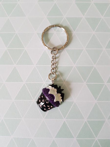 Halloween Cupcake Keyring - Bat