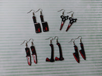 bloody horror earrings