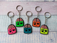 zombie brains keyrings 