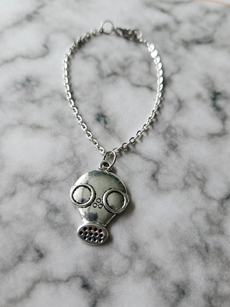 gas mask charm bracelet