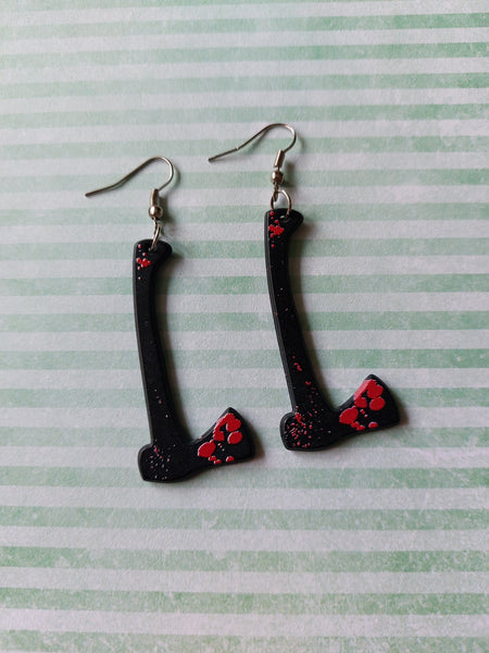 bloody axe earrings