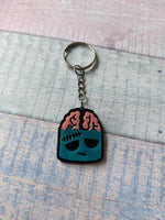 zombie brains keyring - blue