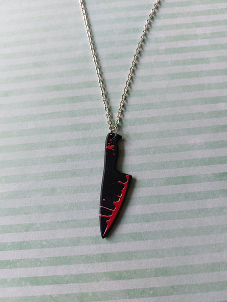 bloody butchers knife necklace