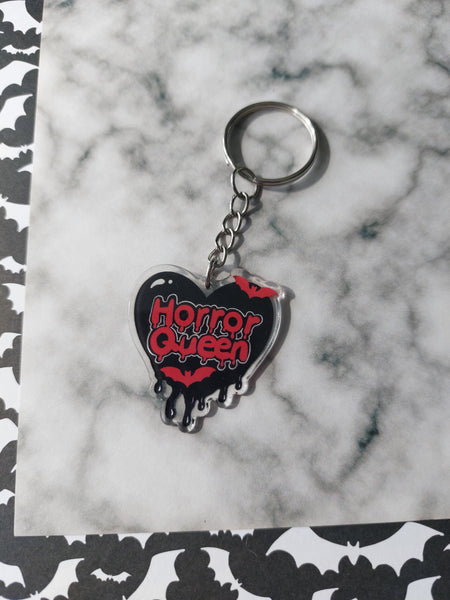 horror queen heart keyring 