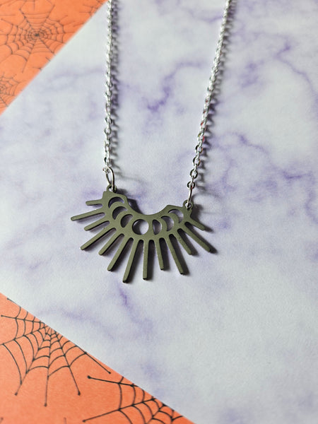 moon phases dial necklace