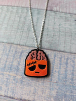 zombie brains necklace - orange 