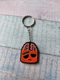 zombie brains keyring - orange 