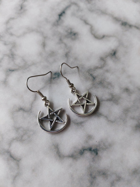 pentagram star earrings 