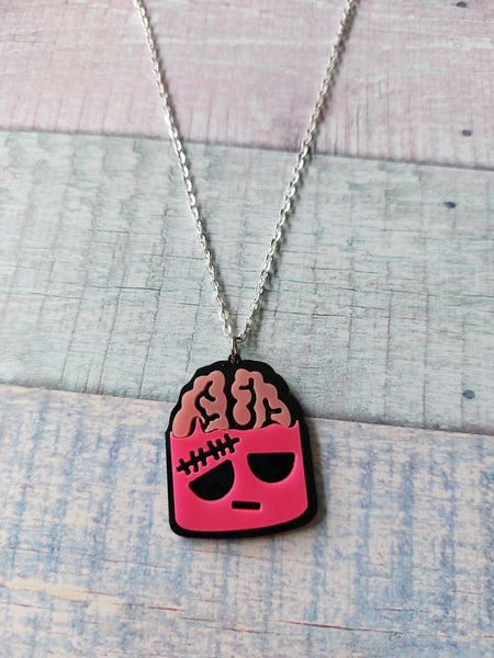 zombie brains necklace - pink 