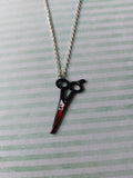 bloody scissors necklace