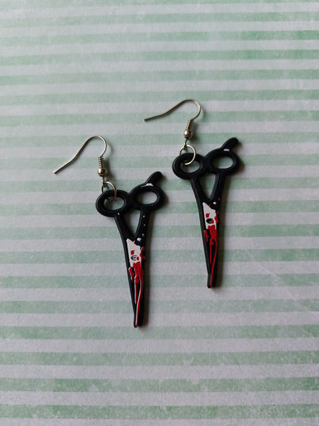 bloody scissors earrings