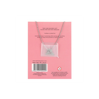 Rose Quartz Crystal Moon Necklace on Greeting Card