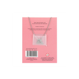 Rose Quartz Crystal Moon Necklace on Greeting Card