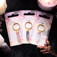 Rose Quartz Semi Precious Crystal Keyring