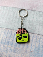 zombie brains keyring - yellow