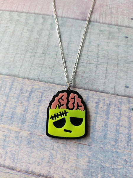 zombie brains necklace - yellow 