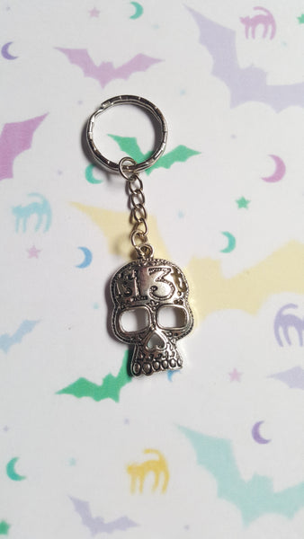 "13" skull keyring