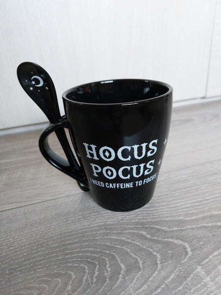 mug & spoon set - hocus pocus (black) 