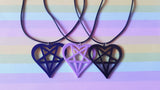 heart pentagram necklaces