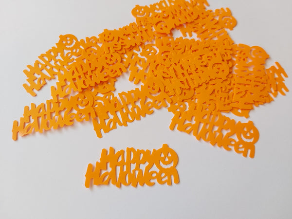 50.5mm "happy halloween" orange sequins