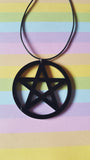 pentagram necklace - black