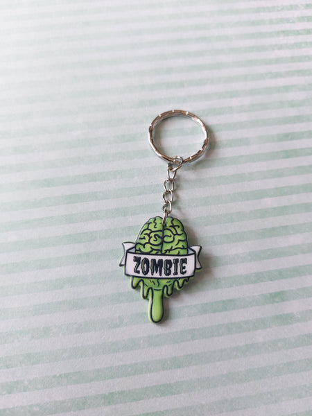 zombie keyring - brain 