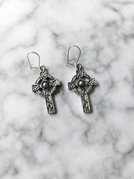 celtic cross earrings