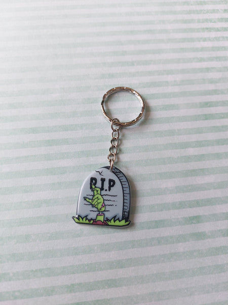 zombie keyring - gravestone