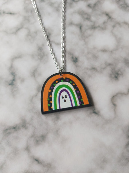 halloween rainbow necklace