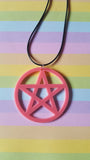 pentagram necklace - pink