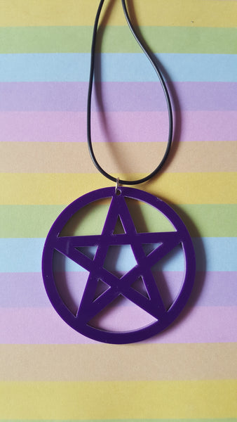 pentagram necklace - purple 