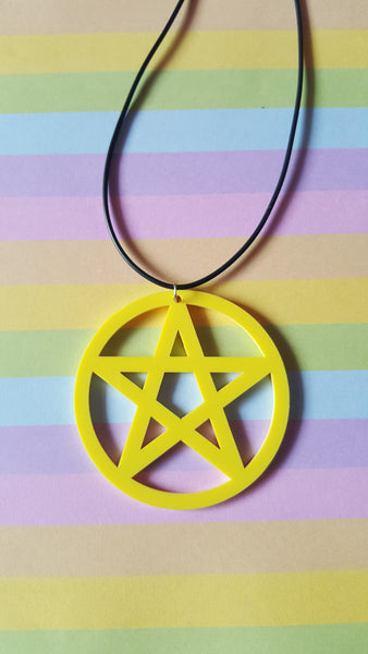 pentagram necklace - yellow